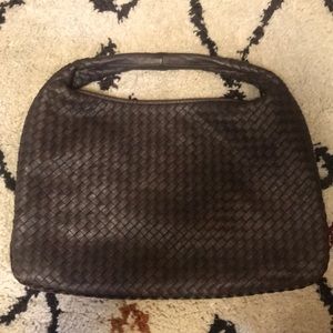 Bottega Veneta brown braided leather shoulder bag